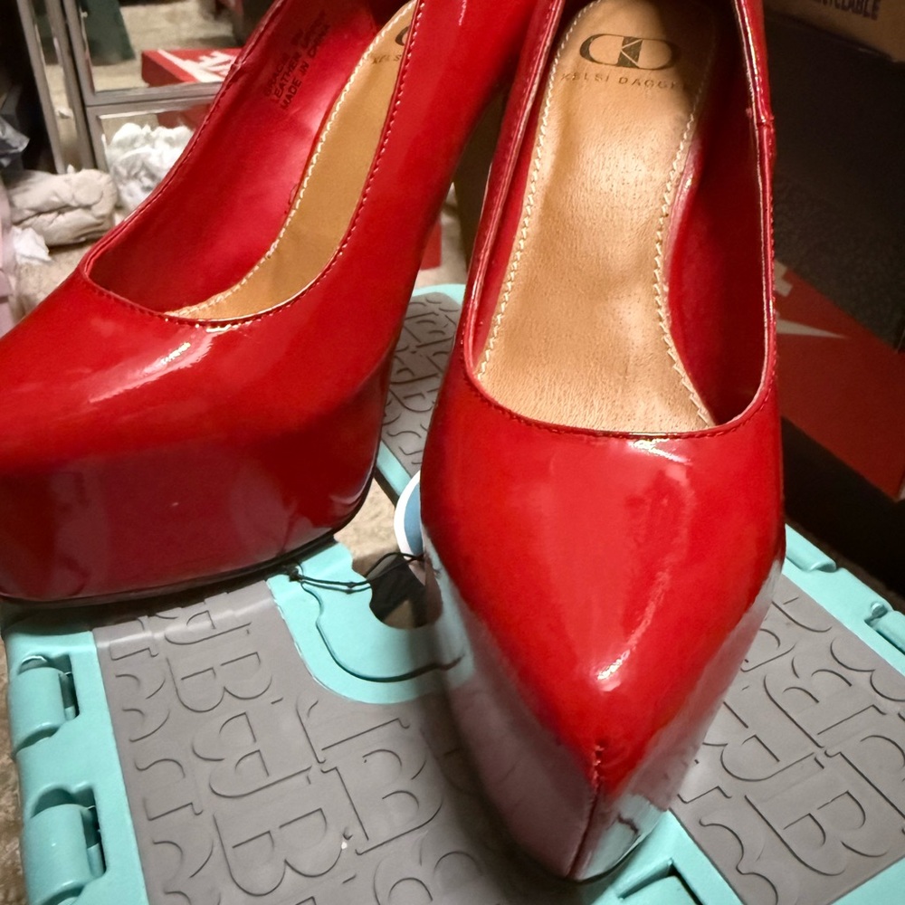 Red Platform Heels - Picture 3 of 5